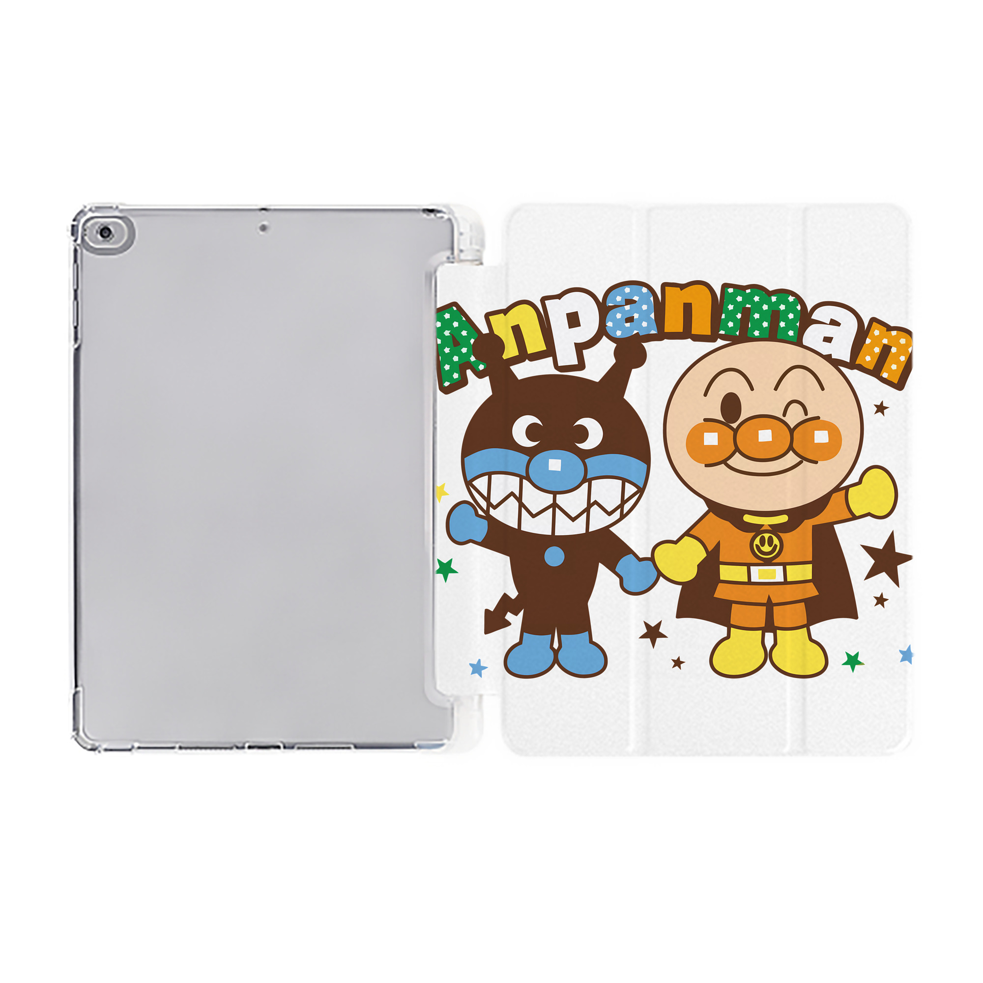 （画像用） アンパンマン Anpanman IPad ケース ペン収納付き 三つ折りスタンド PUレザー×シリコン 対応機種9.5/10.5/10.9インチ